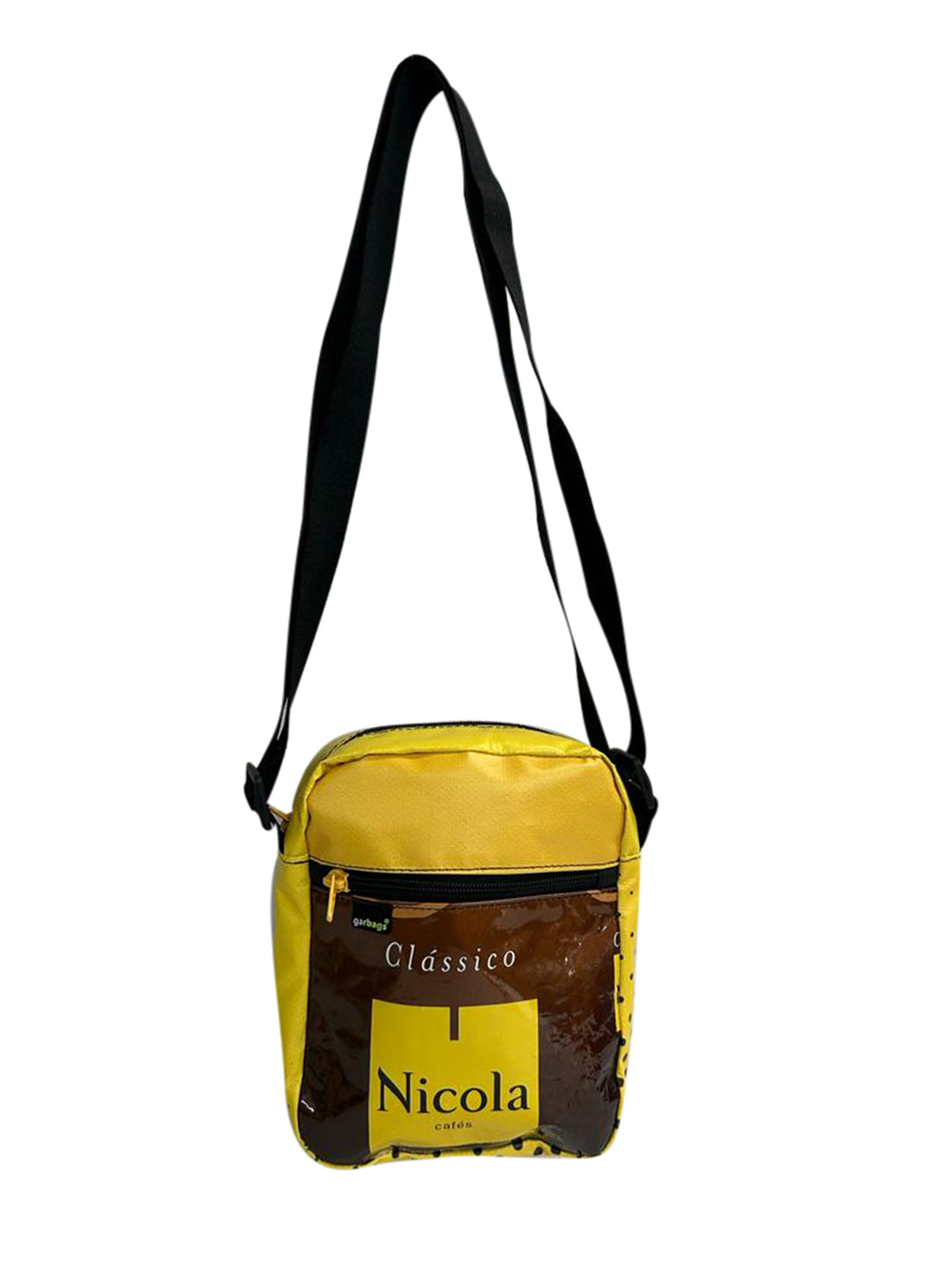 Crossbody bag coffee package yellow & brown