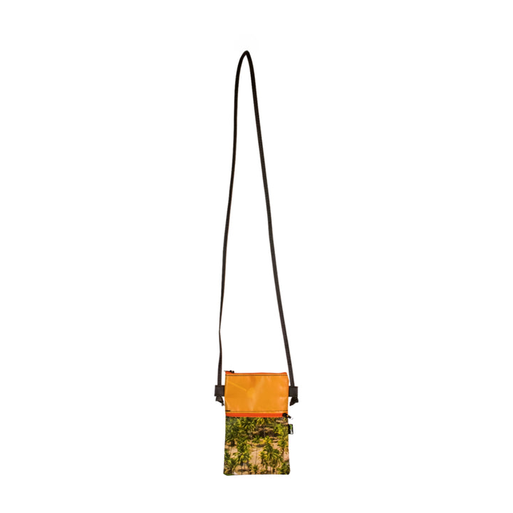 Crossbody Phone bag publicity banner green trees & orange