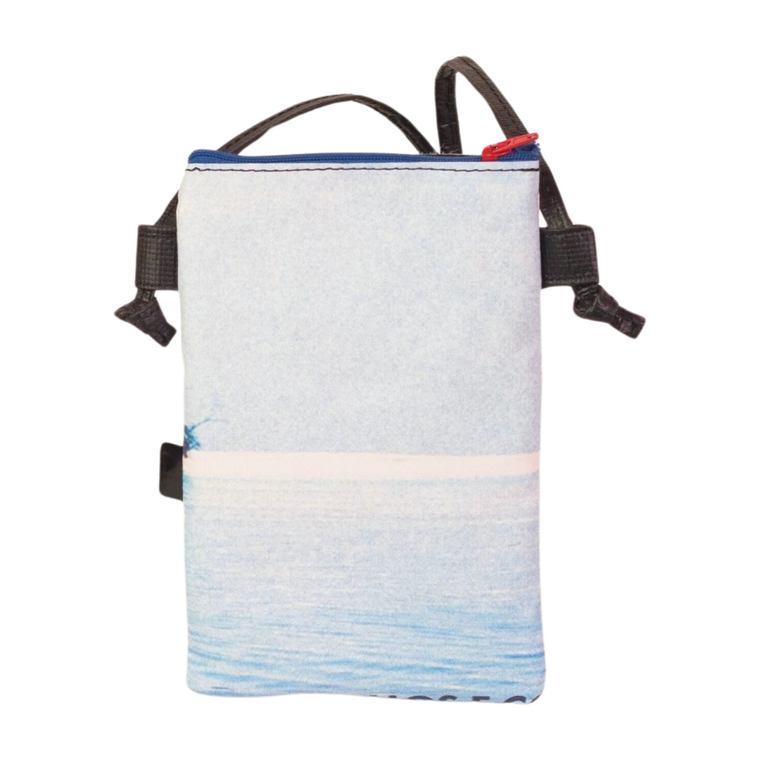 Crossbody Phone bag publicity banner blue & white