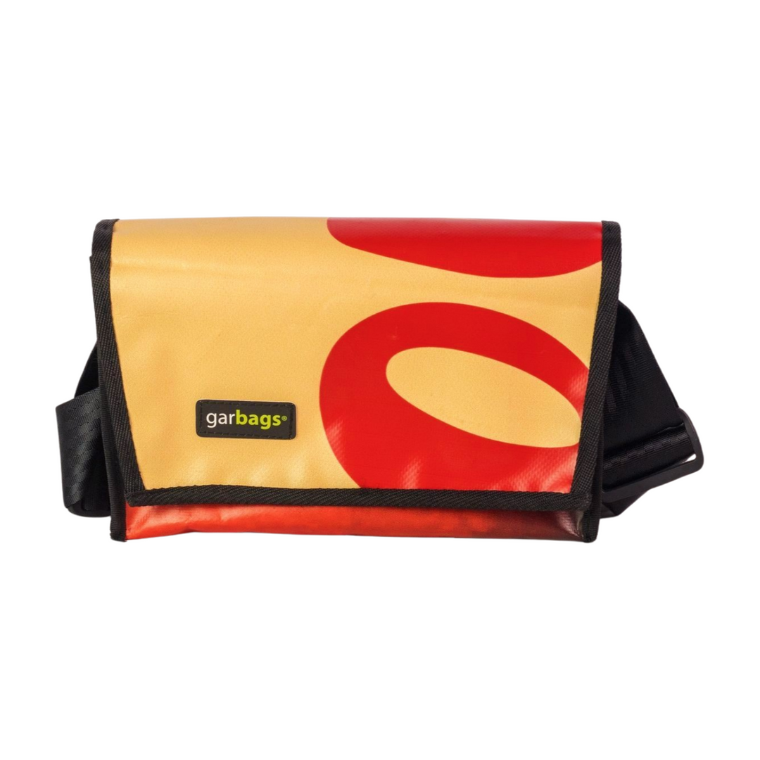 messenger bag / bike handlebar XS publicity banner yellow & red