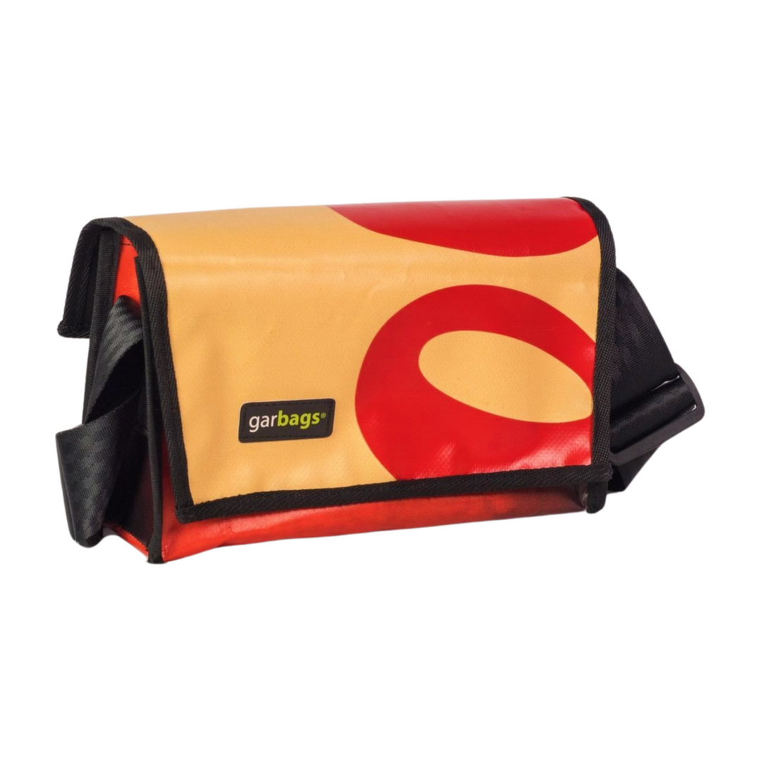 messenger bag / bike handlebar XS publicity banner yellow & red