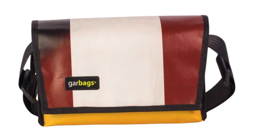 messenger bag / bike handlebar XS publicity banner red, white & yellow