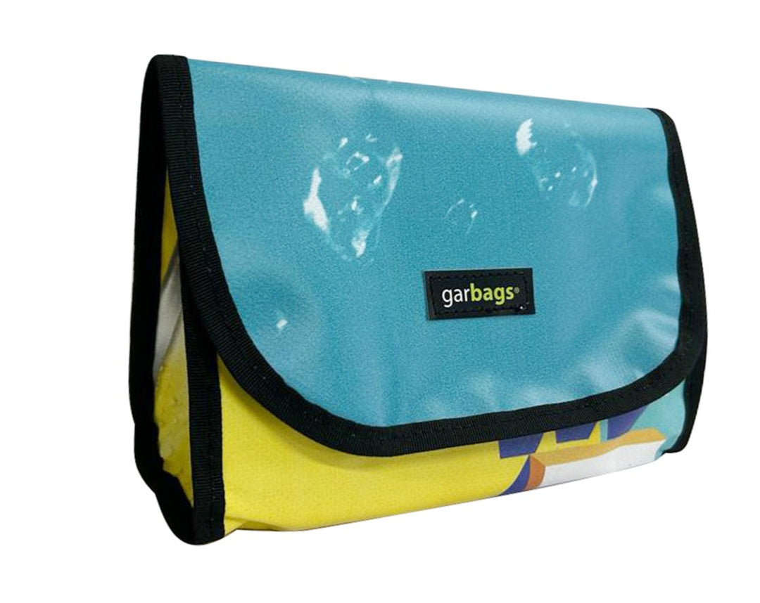 handlebar bag publicity banner blue & yellow