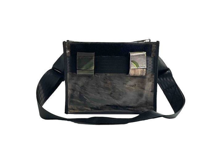 messenger bag base M banner dark green leaves