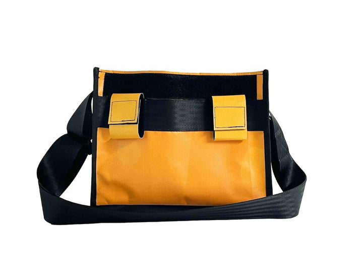 messenger bag base M banner black & yellow