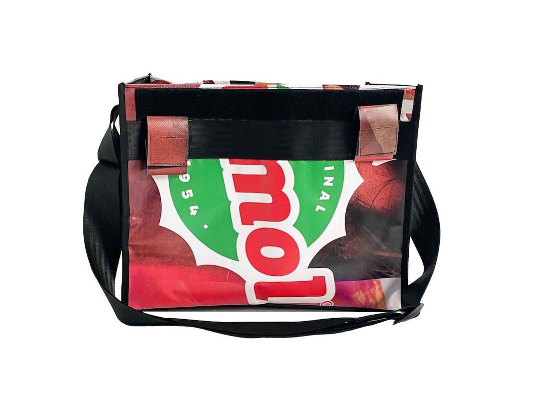 messenger bag base XL publicity banner red & beige