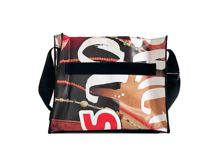messenger bag base XL publicity banner red & beige