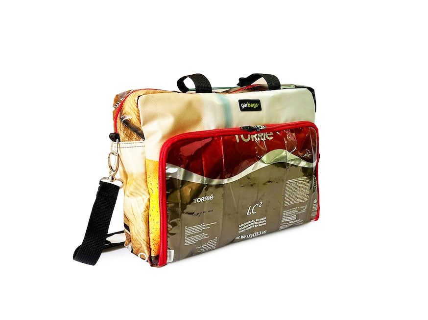 computer bag coffee packages brown, white & red