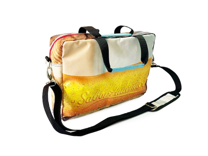 computer bag coffee packages brown, white & red