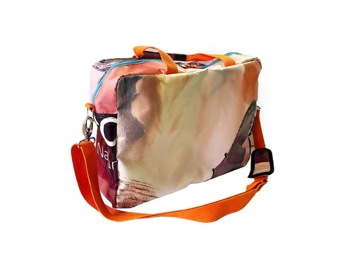 computer bag pet food package blue with black & white cat