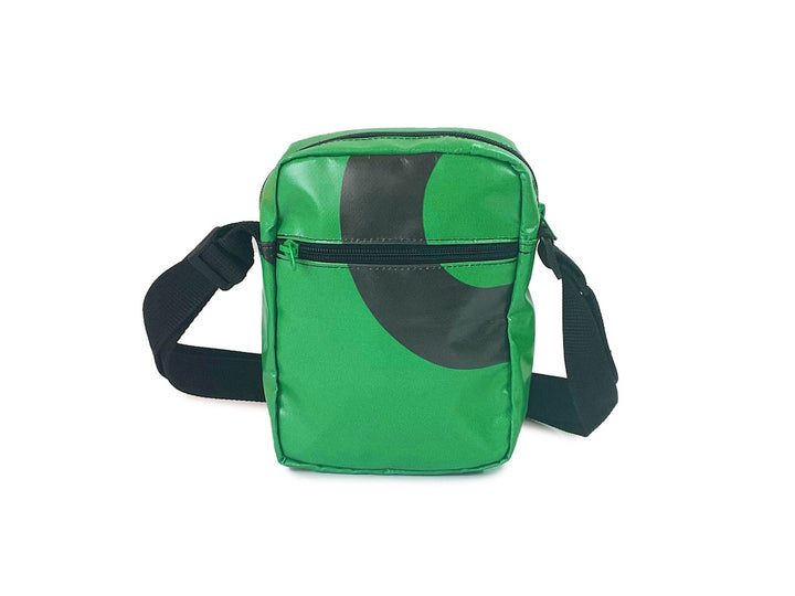 Crossbody bag green & black cat food packages