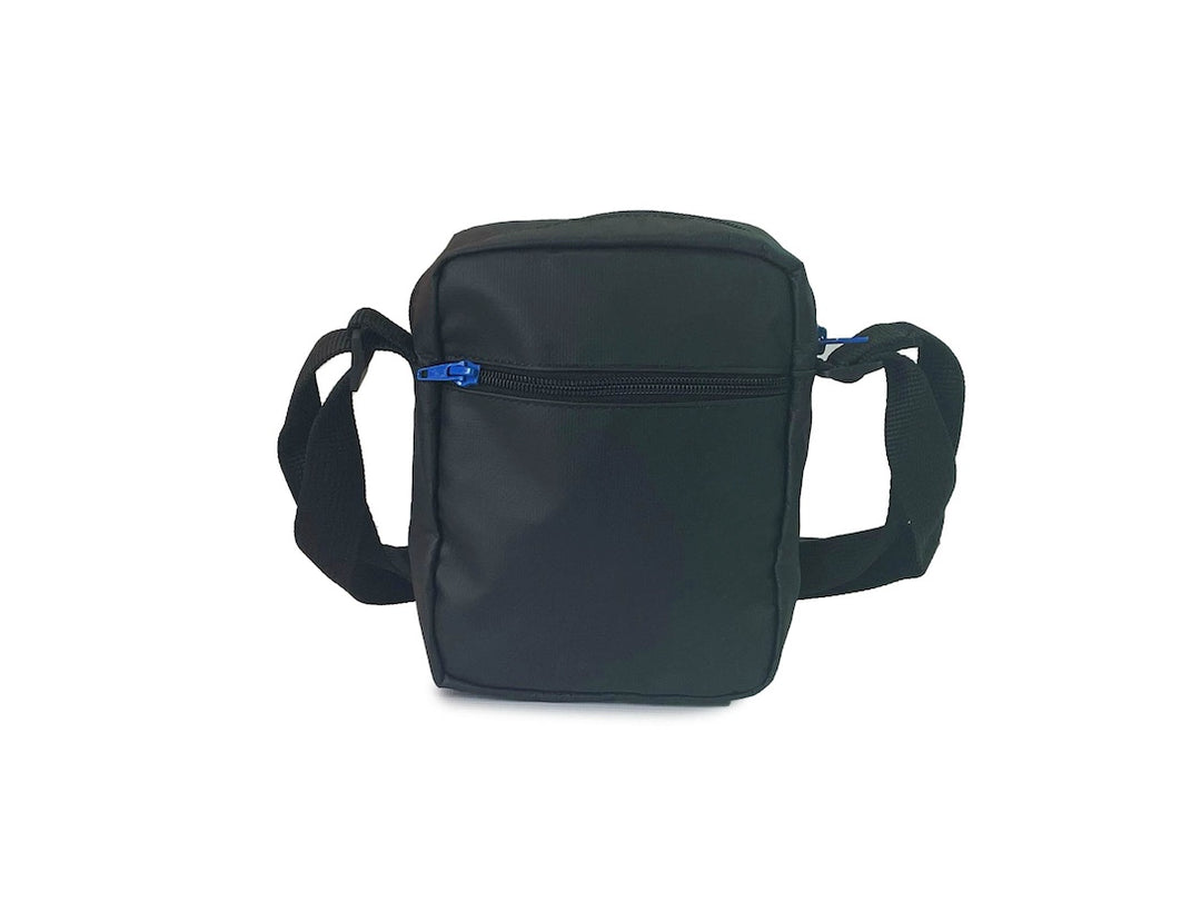 Crossbody bag black & white dog food packages