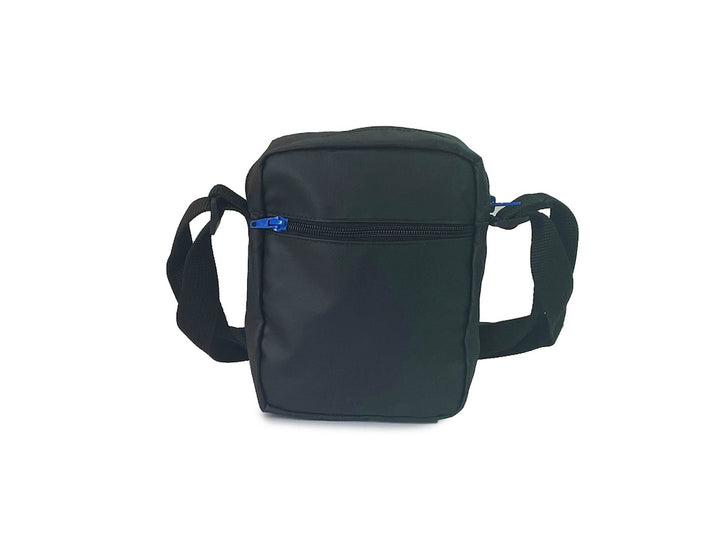 Crossbody bag black & white dog food packages