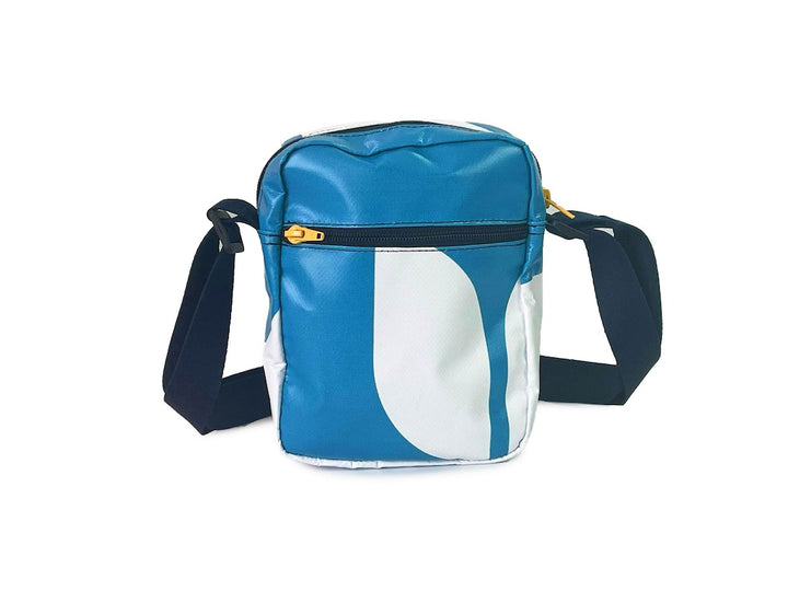 Crossbody bag blue & orange dog food packages