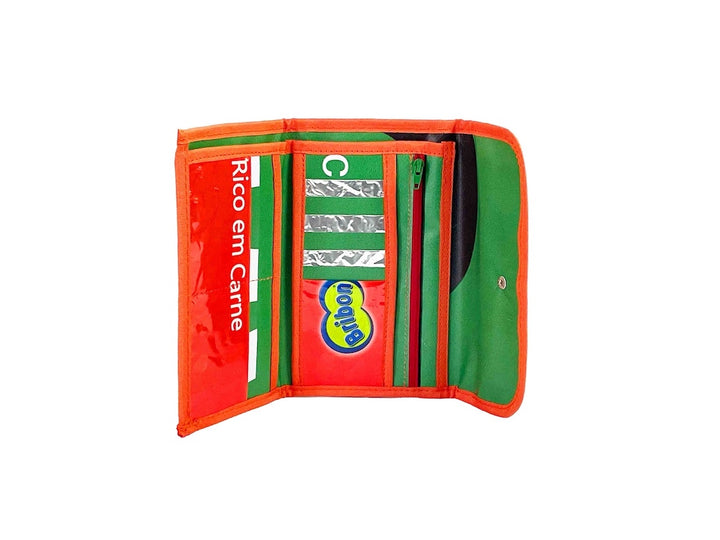 document holder pet food package red & blue