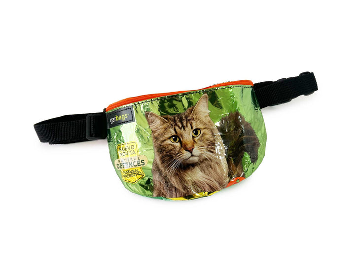 waist bag essentials cat food package bright green