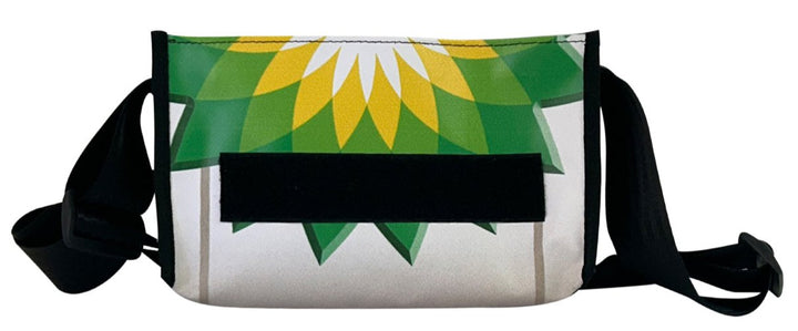 messenger bag / bike handlebar base XS green, yellow and white flower
