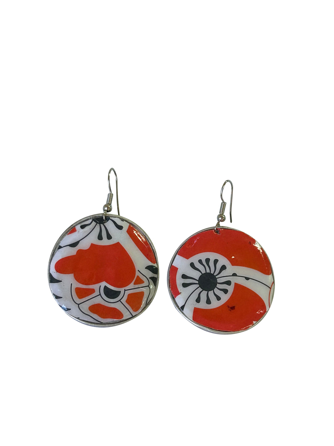 hook earrings vibrant orange coffee capsules