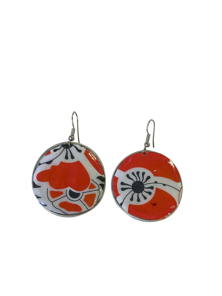 hook earrings vibrant orange coffee capsules