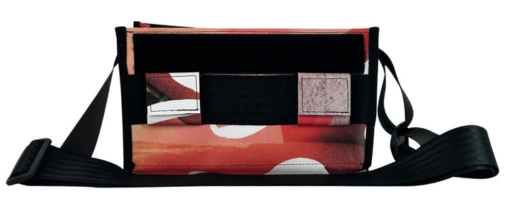 messenger bag / bike handlebar base XS dark red and white