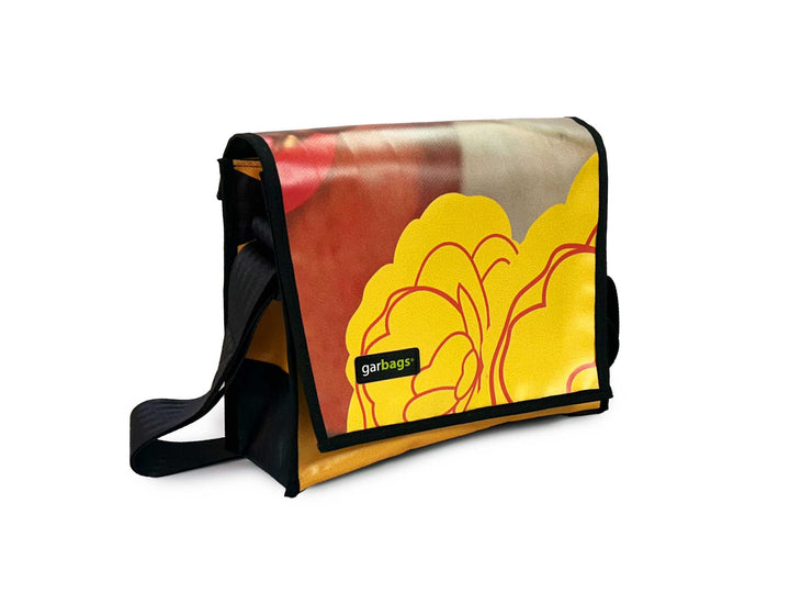 messenger bag XL pub banner yellow, orange & off-white