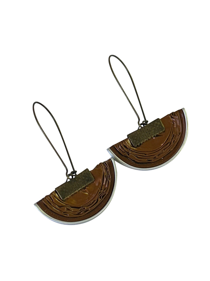 long earrings brown coffee capsules