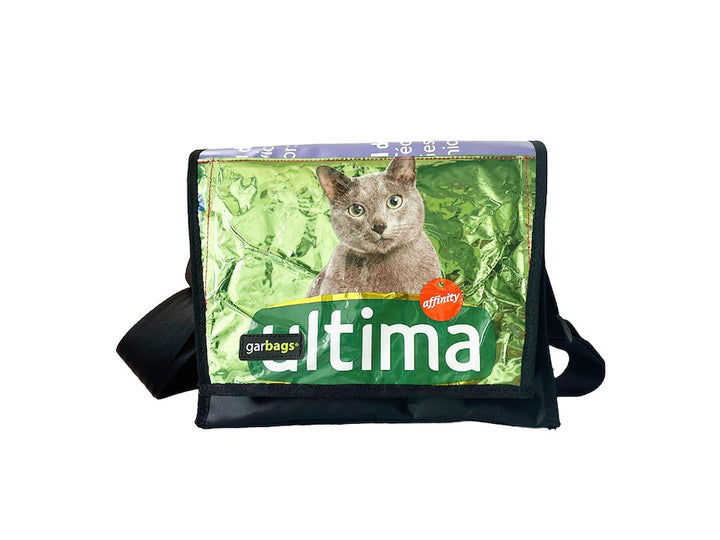 messenger bag M cat food package bright green