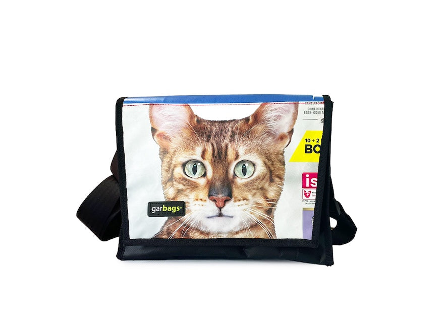 messenger bag M cat food package brown cat