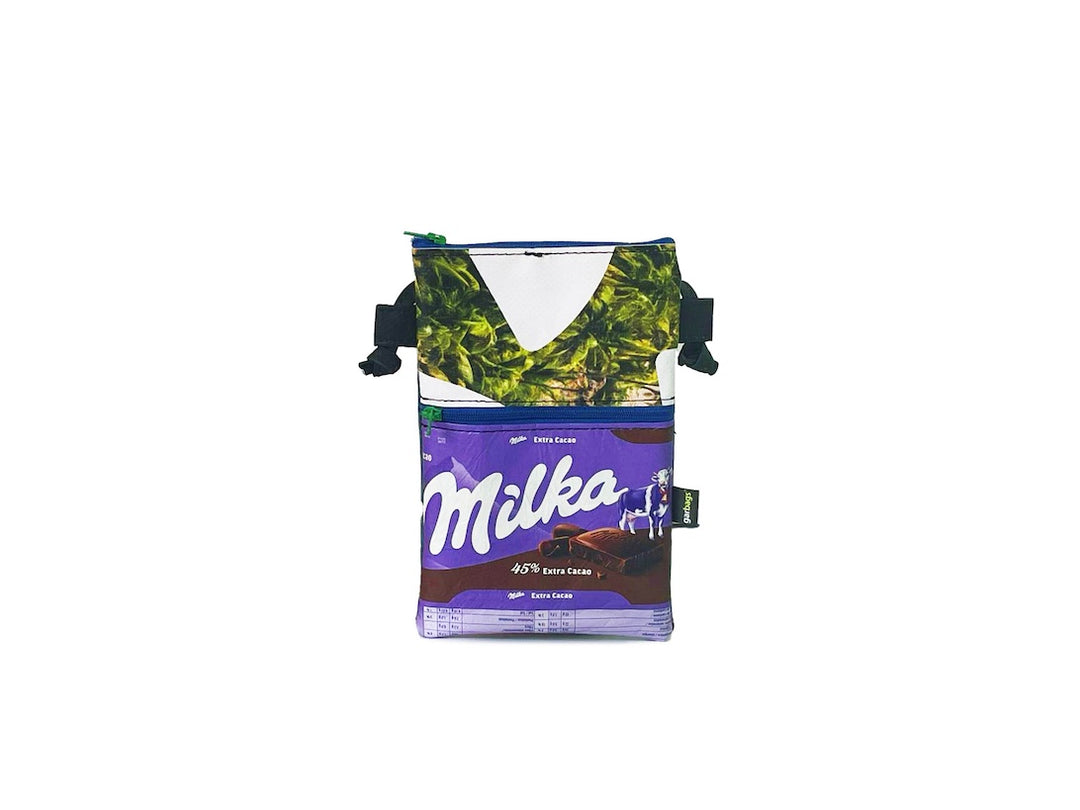 Crossbody Phone bag purple chocolate package