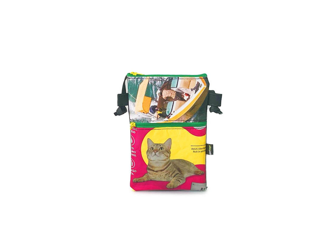 Crossbody Phone bag pet food package pink & yellow