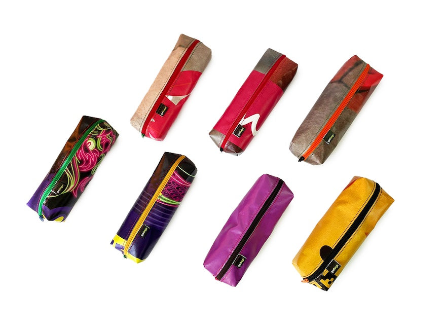 pencil case school publicity banner black & red