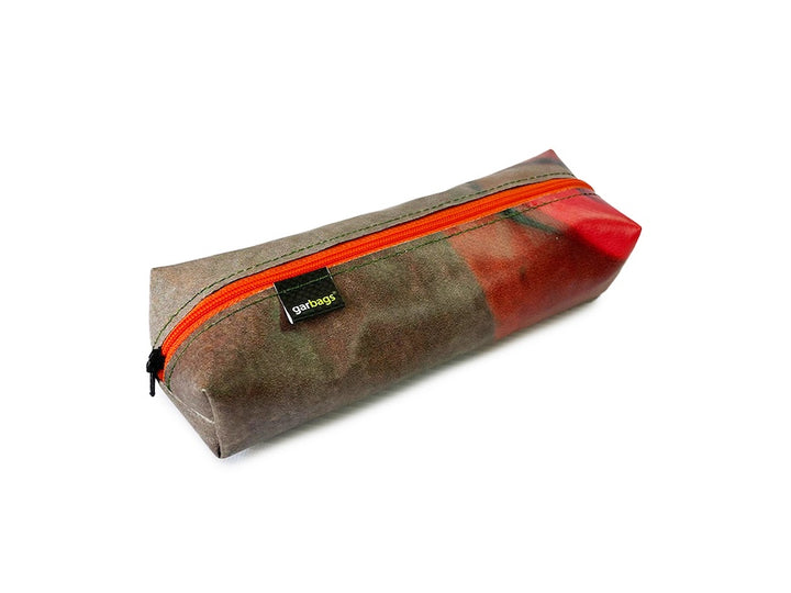 pencil case school publicity banner brown & orange