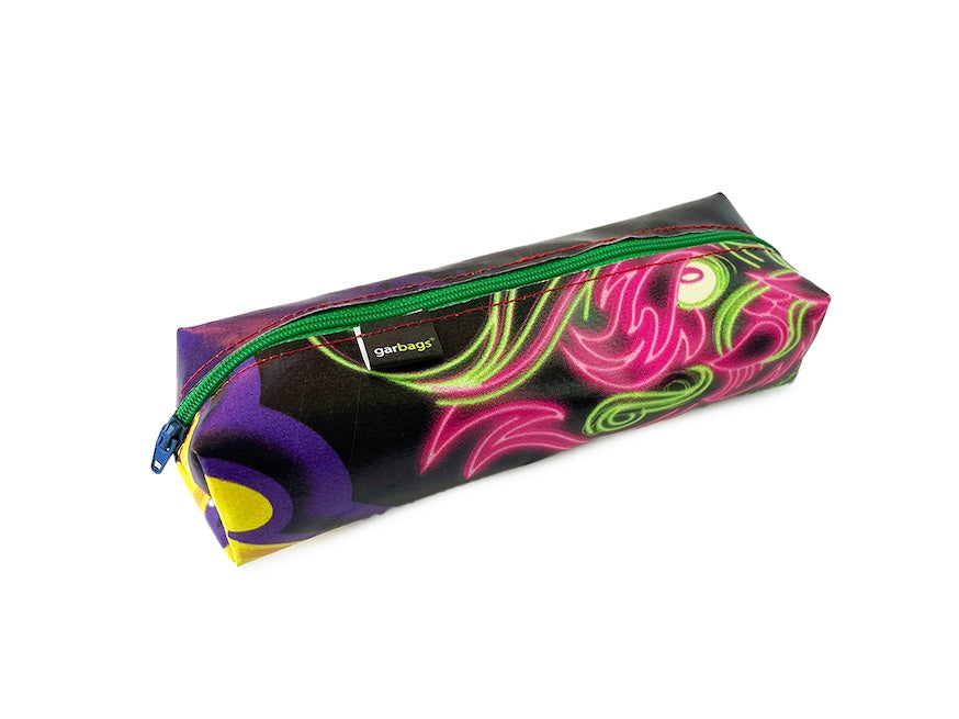 pencil case school publicity banner neon pink & green