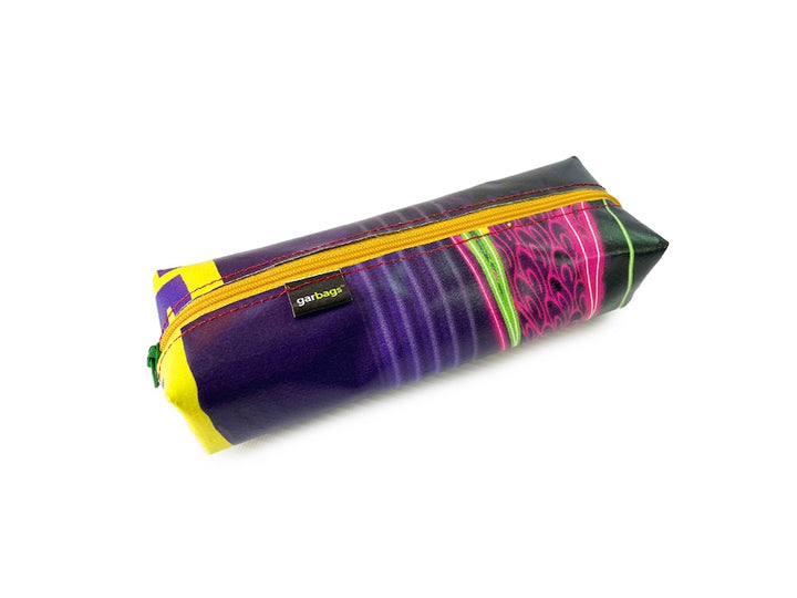 pencil case school publicity banner neon pink, purple & green