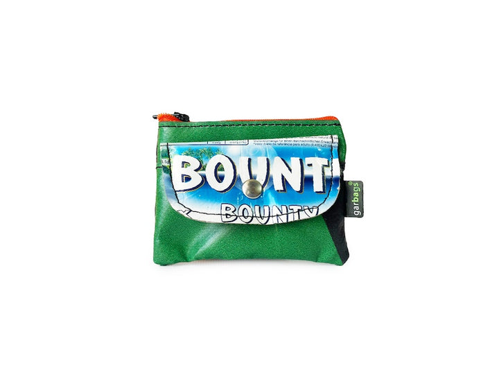 pop purse chocolate package blue, white & green