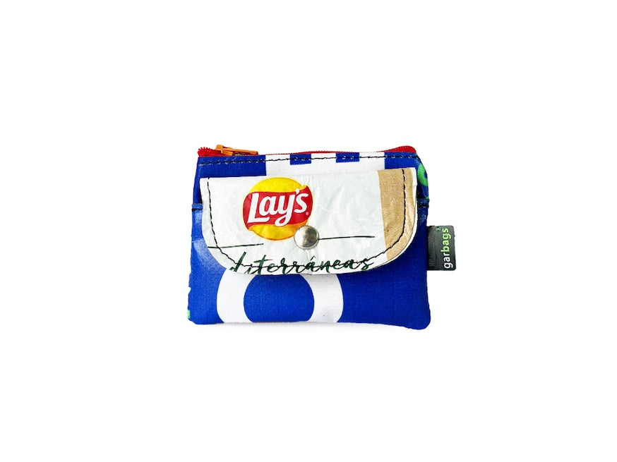 pop purse chips package red, yellow & blue