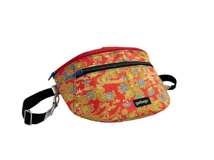 sling crossbody bag red kimono