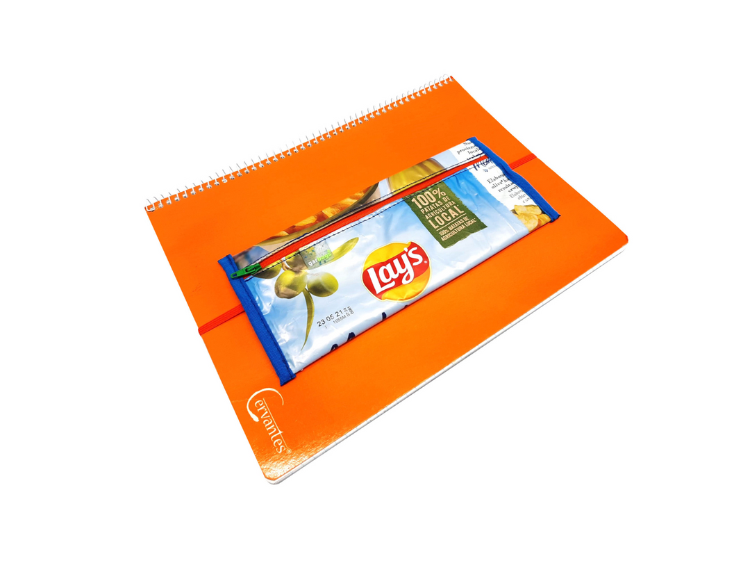 pencil case elastic chips package light blue