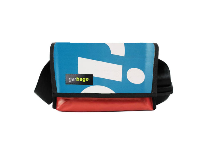 messenger bag / bike handlebar XS publicity banner blue & white letters