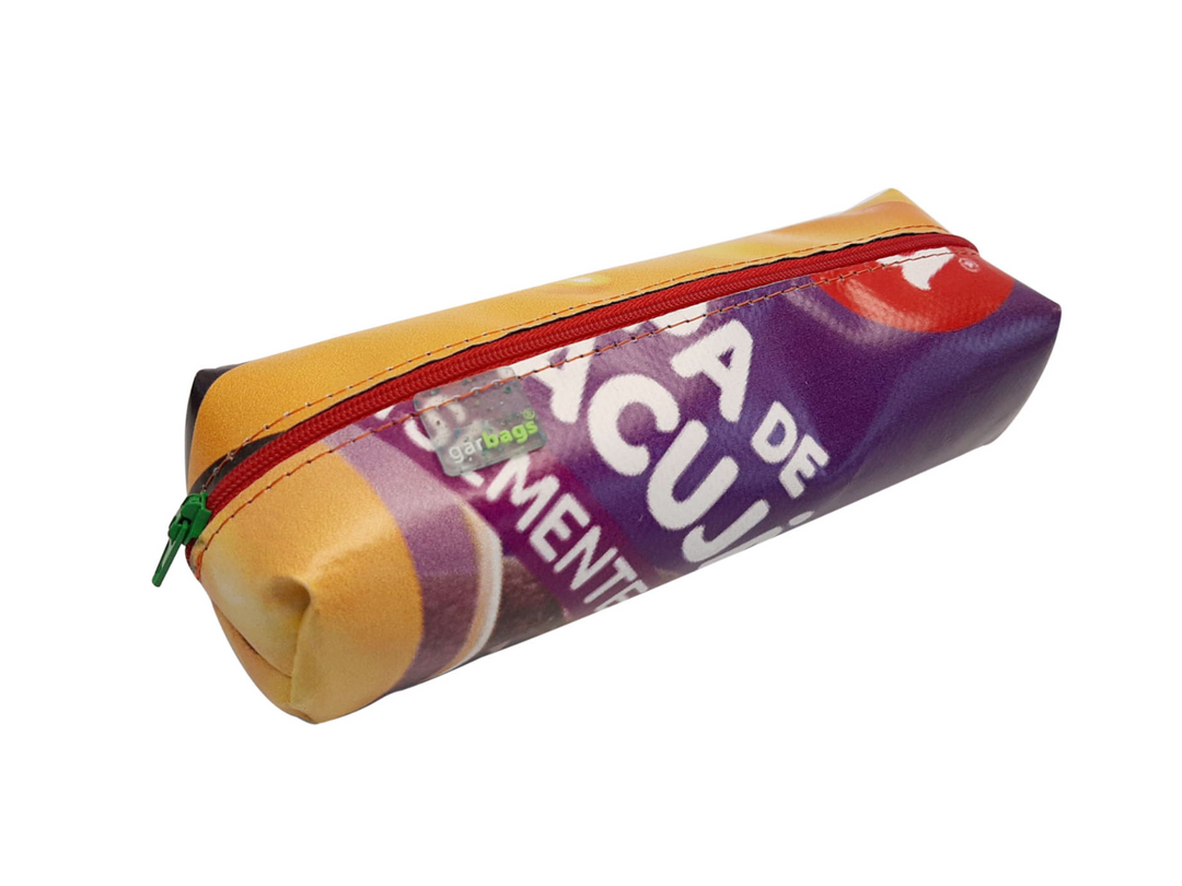 pencil case school publicity banner yellow & purple