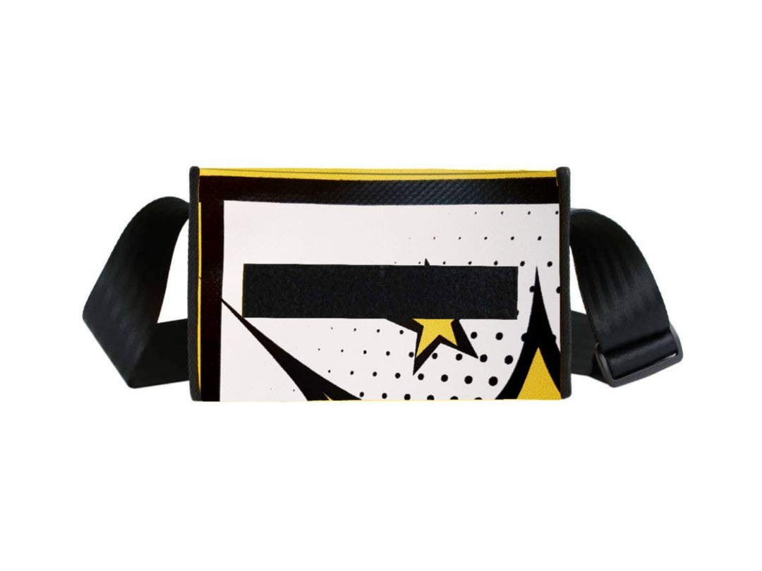 messenger bag / bike handlebar base XS white & yellow stars