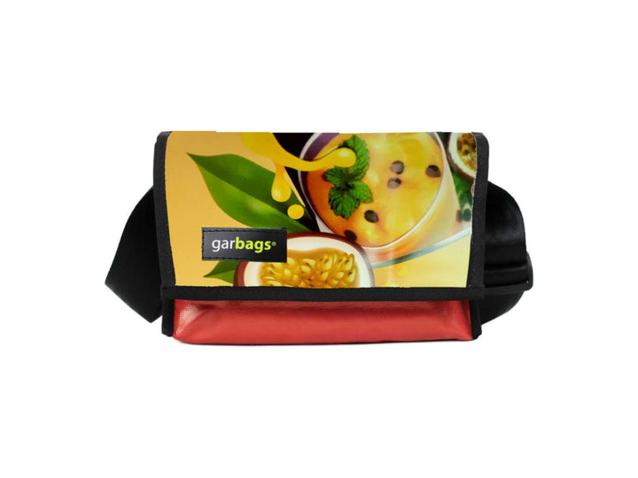 messenger bag / bike handlebar XS publicity banner yellow passion fruit & red