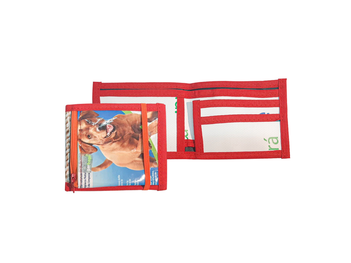 document holder dog food package blue & red
