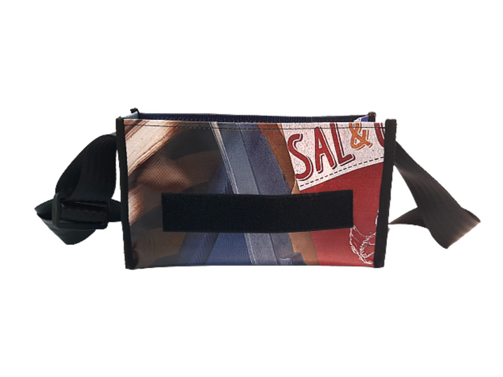 messenger bag / bike handlebar base XS blue & red