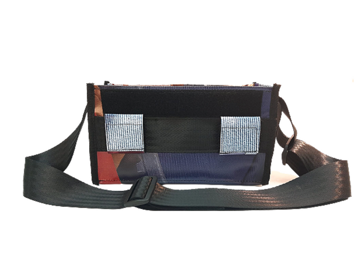 messenger bag / bike handlebar base XS blue & red