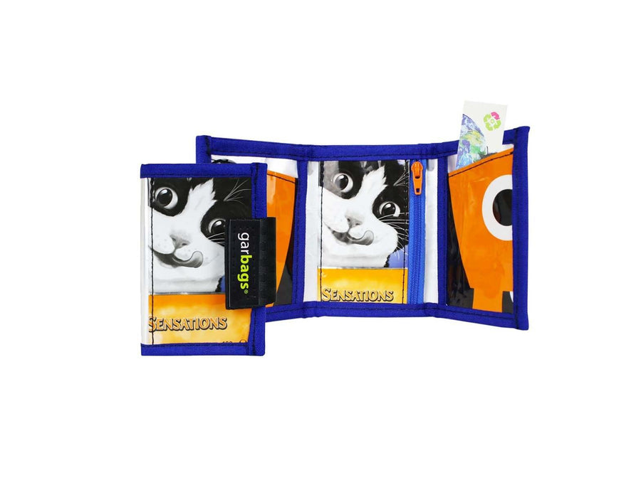 document holder cat food coffee package blue - Garbags