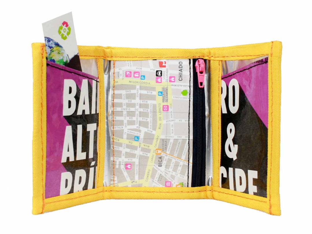 document holder *lisbon exclusive* coffee yellow map - Garbags