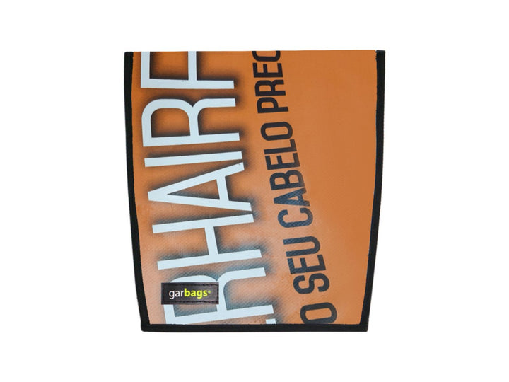 extraflap M publicity banner orange & white letters