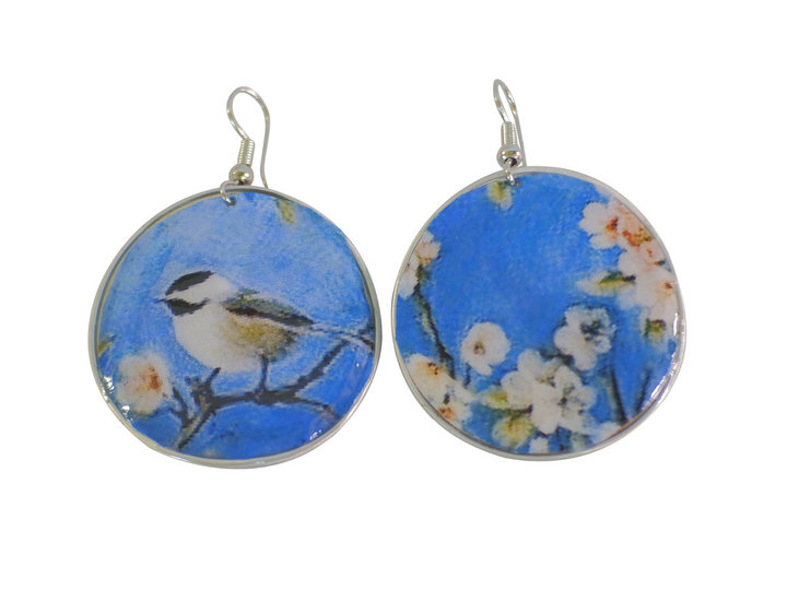 hook earrings blue bird coffee capsules