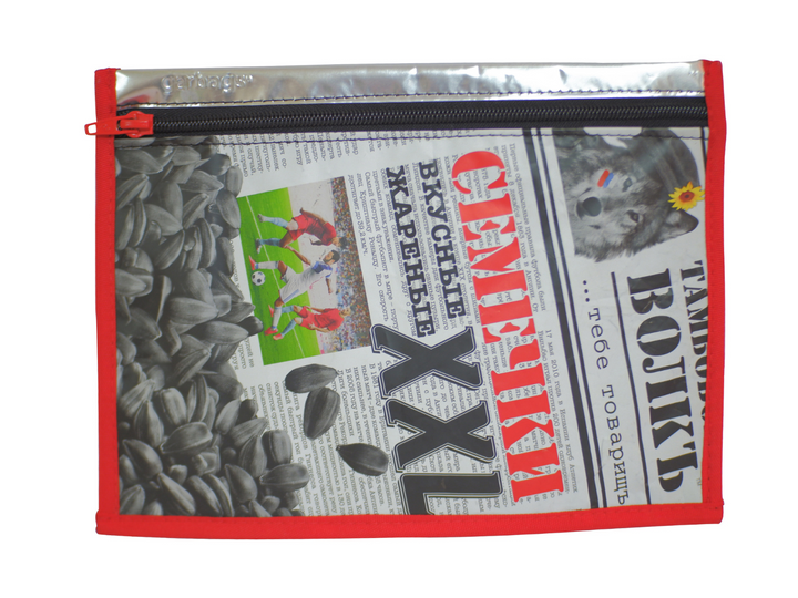 pencil case international package newspaper grey